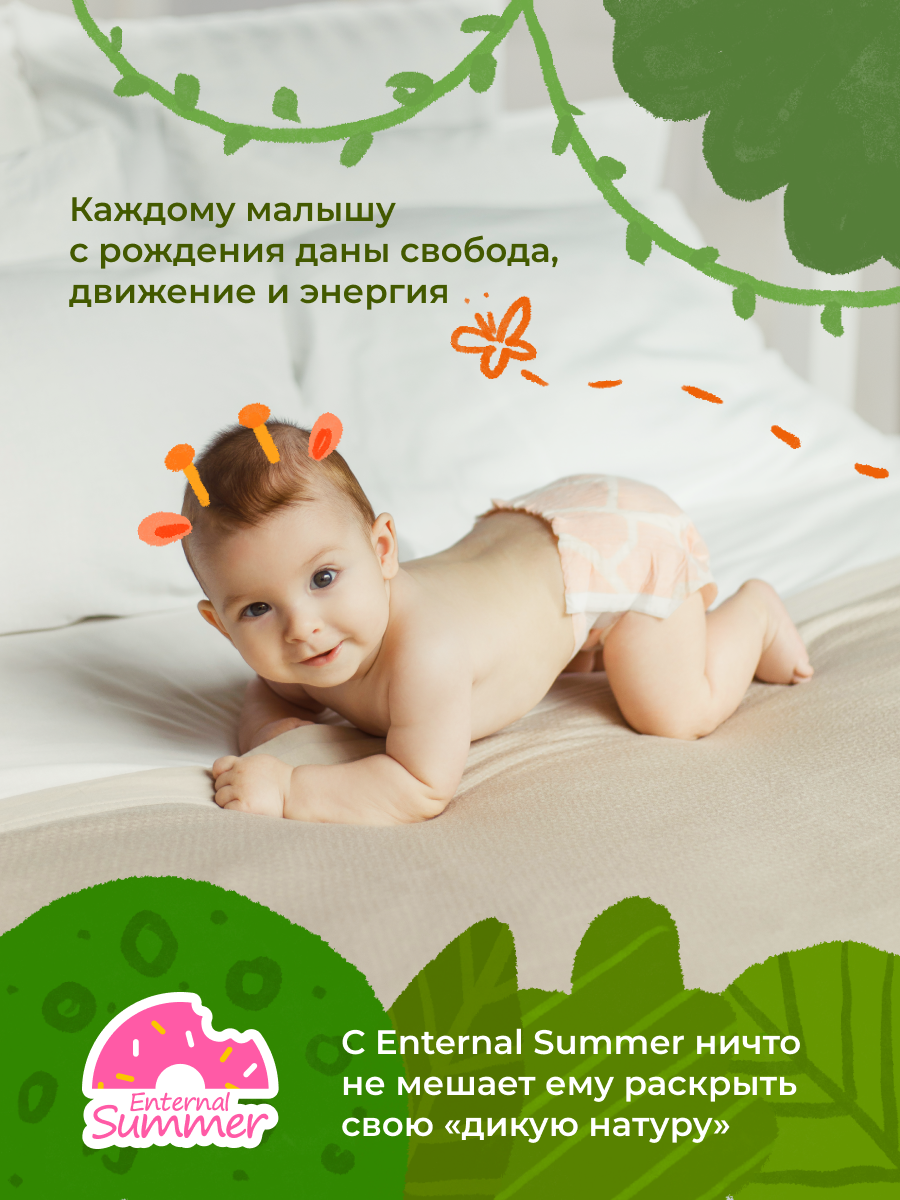 Подгузники Enternal Summer Fashion Gala для новорожденных NB (0-5 кг) 30 шт. - фото 2
