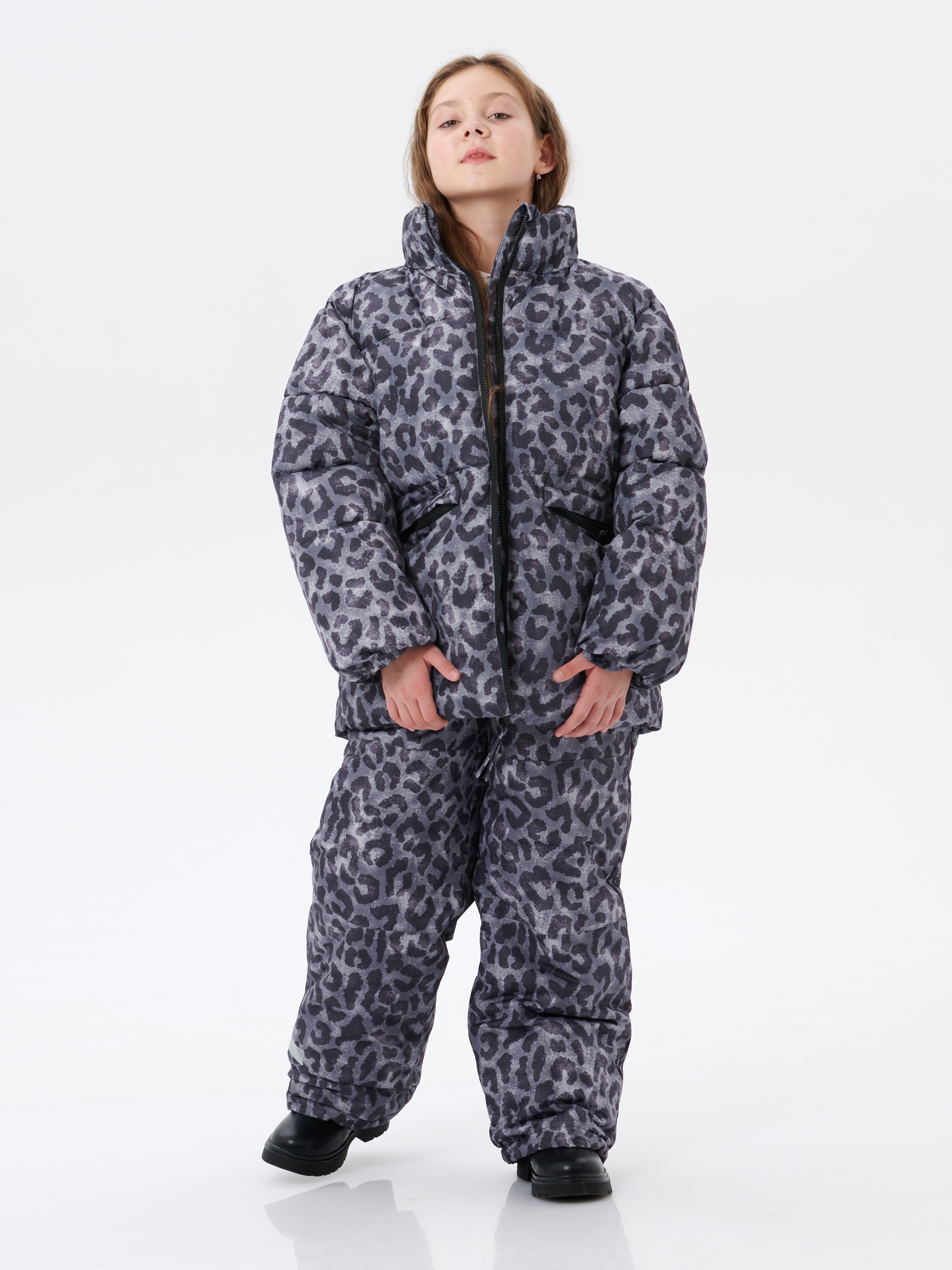 Брюки утепленные КрутышОк Т-067 серый леопард - фото 8