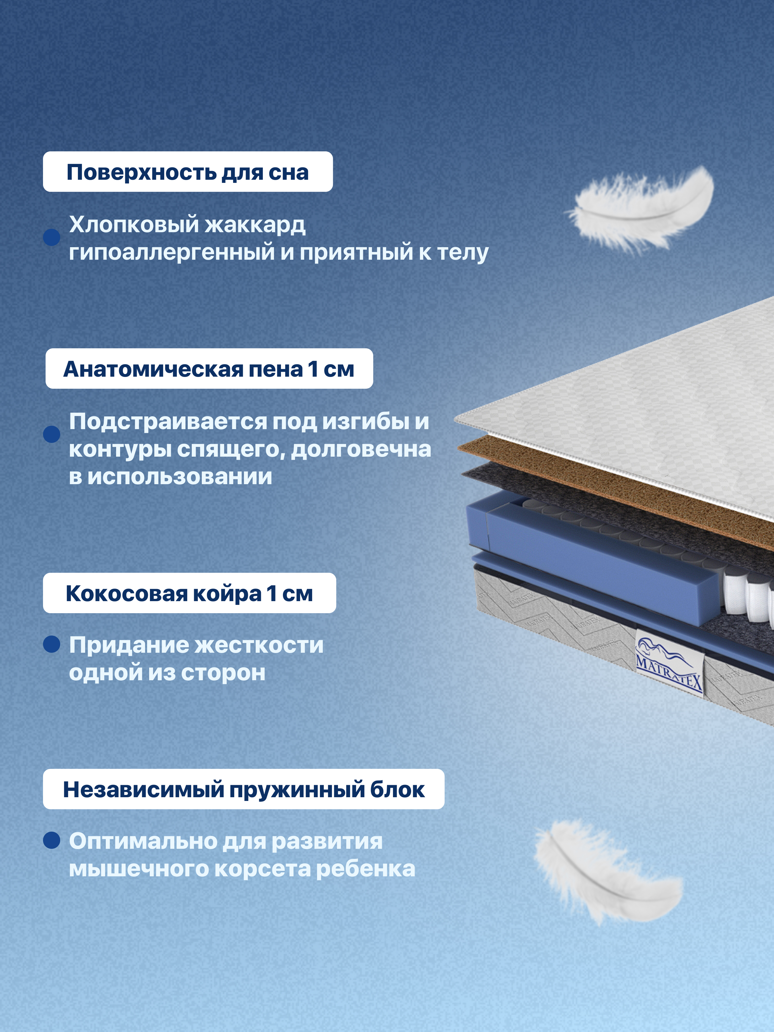 Матрас MATRATEX Юниор 120х60 - фото 2