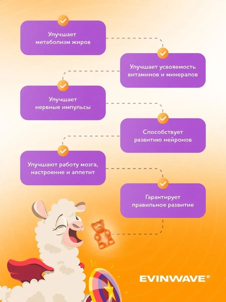 Витамины для детей EVINWAVE Омега-3 - фото 5