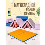 Мат спортивный Perfetto Sport № 23 (100 х 160 х 5) складной голубой/жёлтый