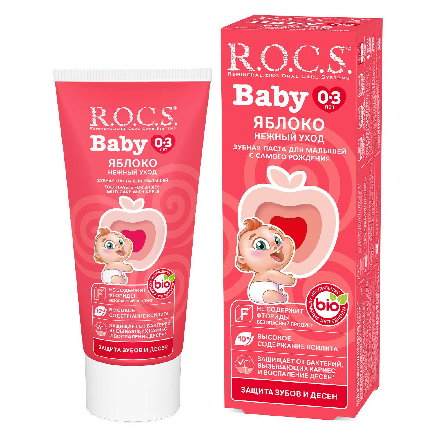 Зубная паста R.O.C.S. без фтора фруктовый, яблоко - фото 5