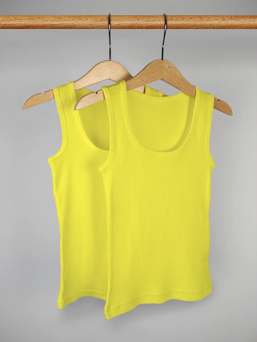 Майка 2 шт UZCOTTON UZ-M2-G/Желтый - фото 2