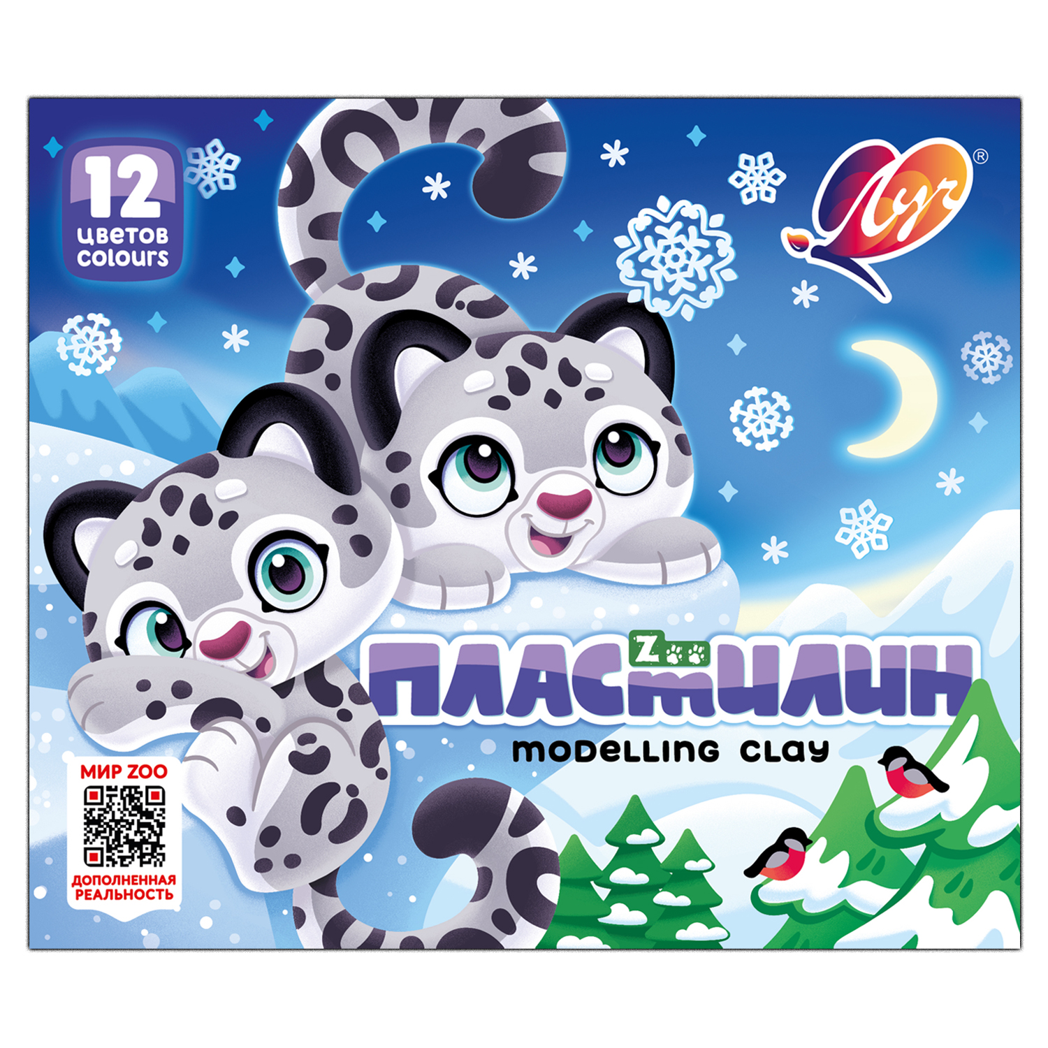 Изображение товара Пластилин Луч Zoo 12 цветов 15 г для лепки и моделирования