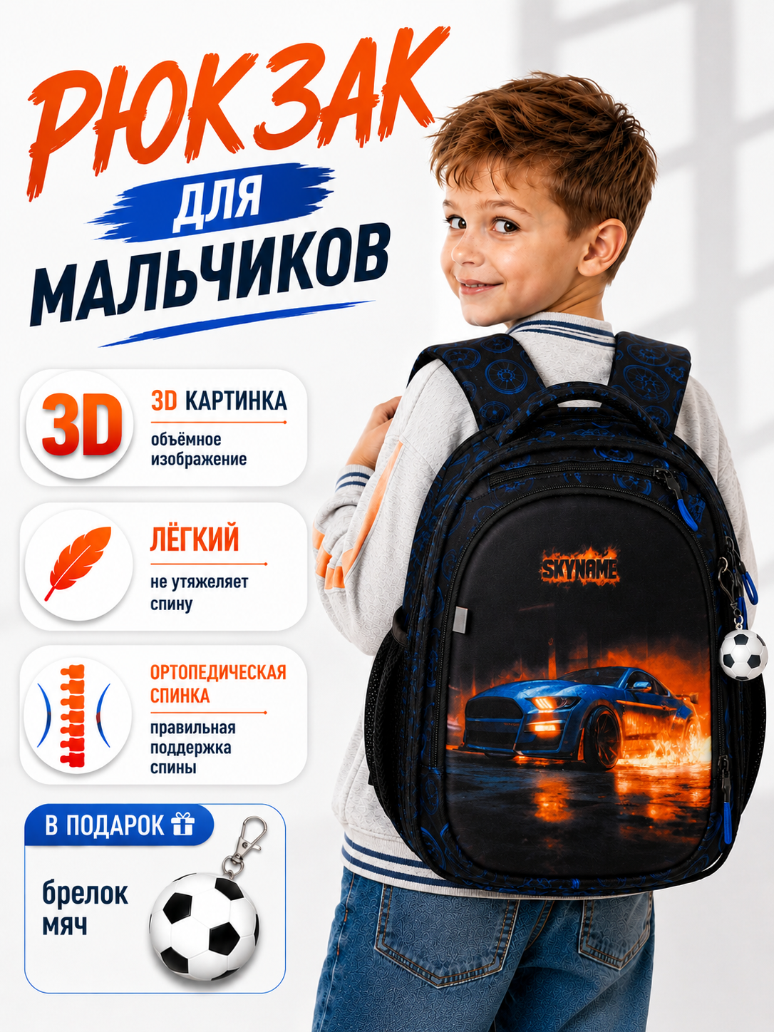Рюкзак SkyName для мальчика 8 в 1 - фото 2