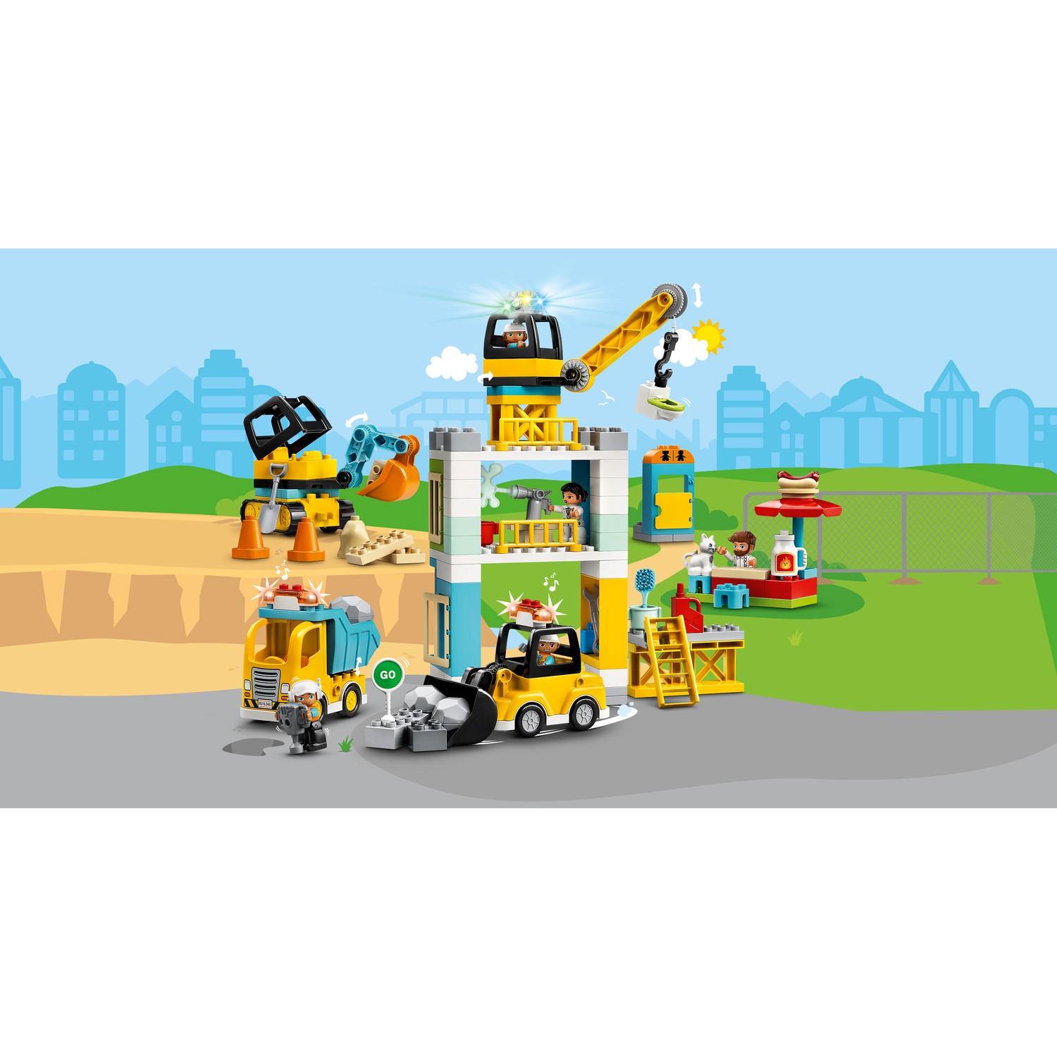 Конструктор LEGO DUPLO Башенный кран на стройке блочный - фото 10