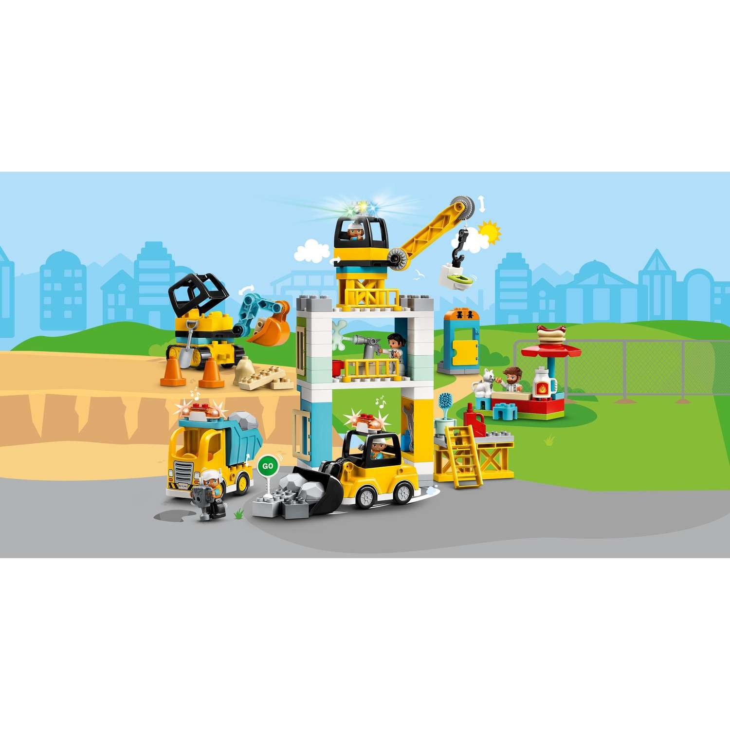 Конструктор LEGO DUPLO Башенный кран на стройке блочный - фото 10