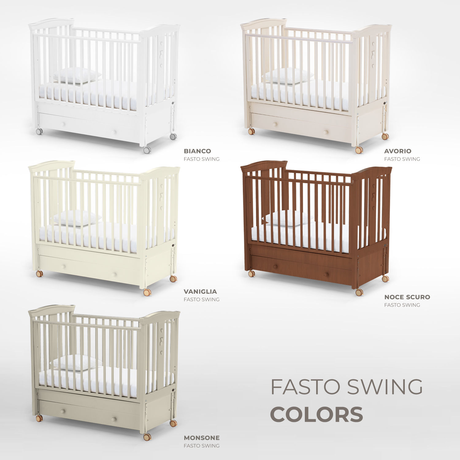 Детская кроватка Nuovita, продольный маятник (темный орех) - фото 9