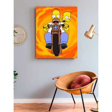 Картина по номерам Art on Canvas Симпсоны на байке в ассортименте