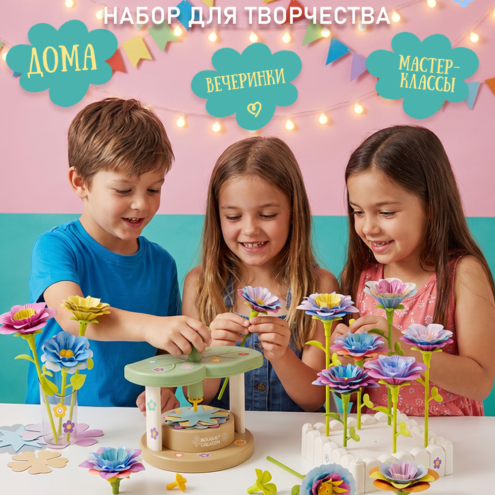 Набор для творчества TIPTOPOLIS Цветы из ткани 189 дет. - фото 4