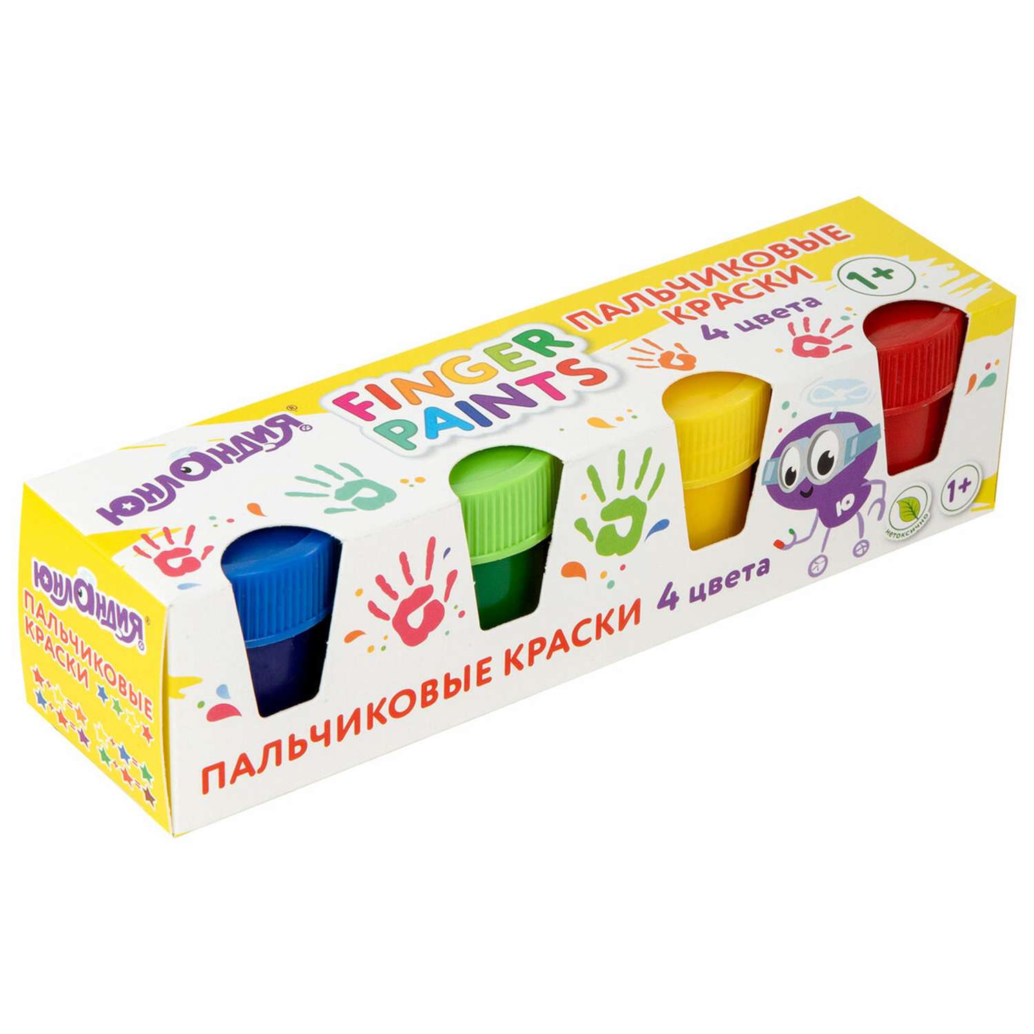 Краски пальчиковые Юнландия 4 цв. в ассортименте - фото 3