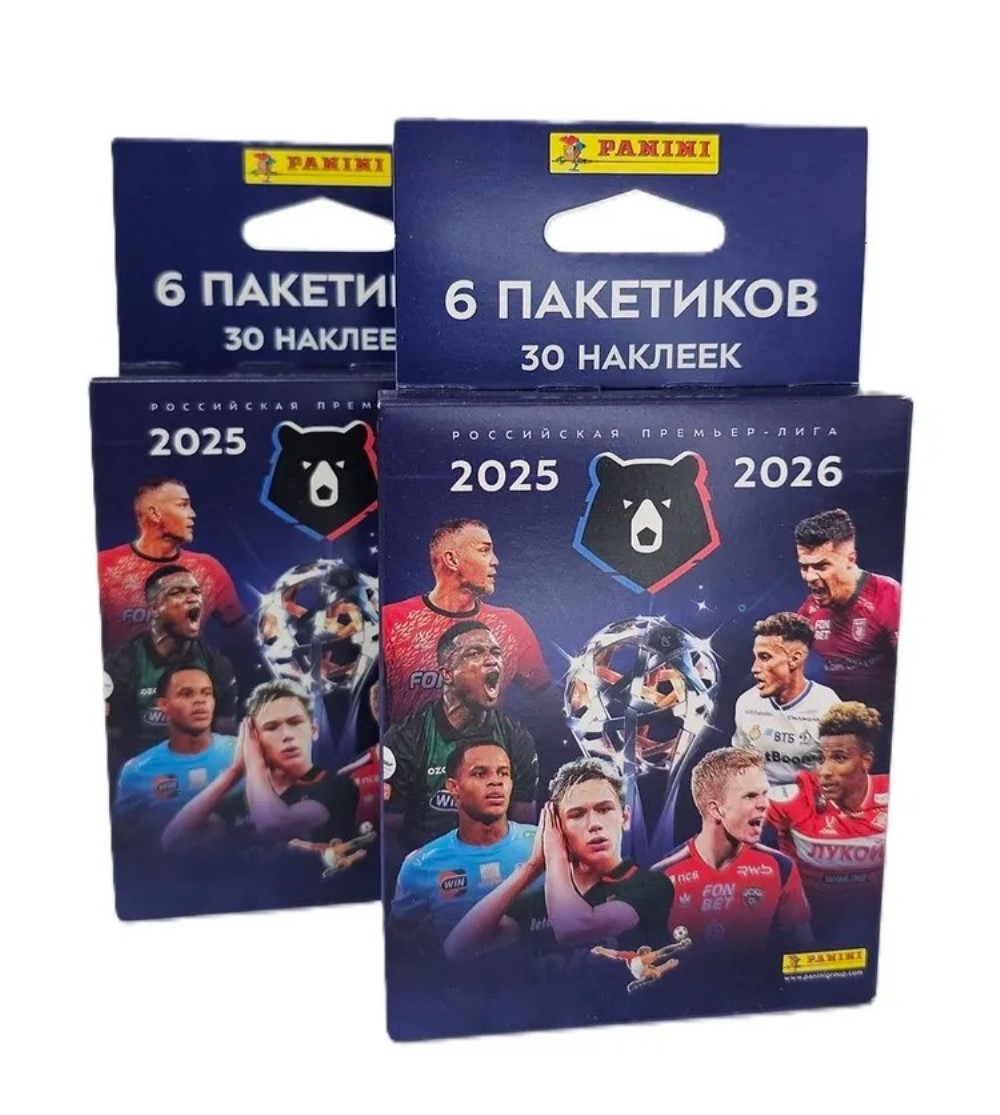 Изображение товара Набор коллекционных наклеек Панини РПЛ сезон 2025-2026 24 пакетика в эко-блистерах