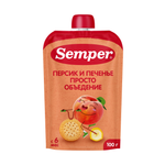 Пюре Semper Персик-Банан с печеньем с 6 мес 100 г