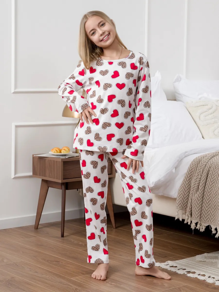 Пижама NATIVIA ПДТ/сердечкилеопардкрасные - фото 5