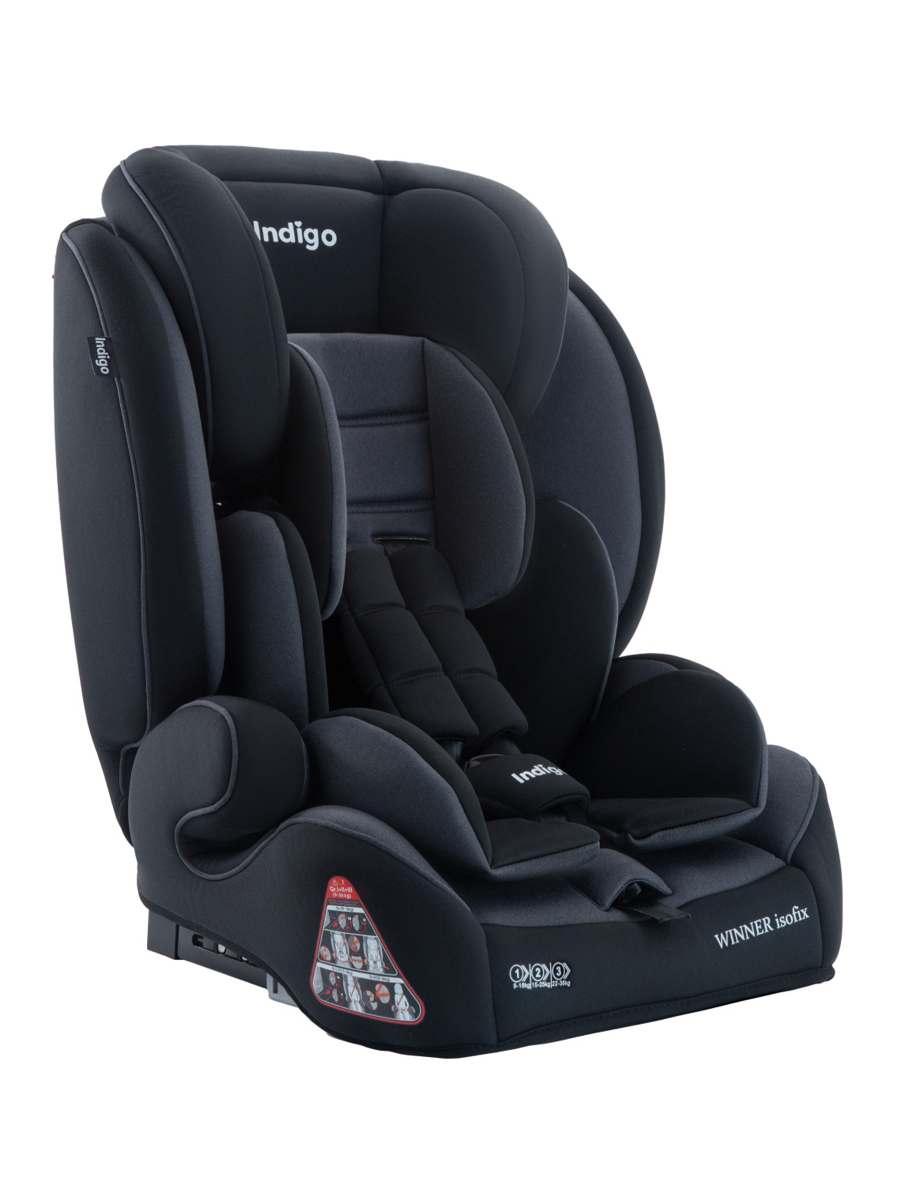 Автокресло Indigo Winner Isofix 1/2/3 (9-36 кг) серый - фото 8