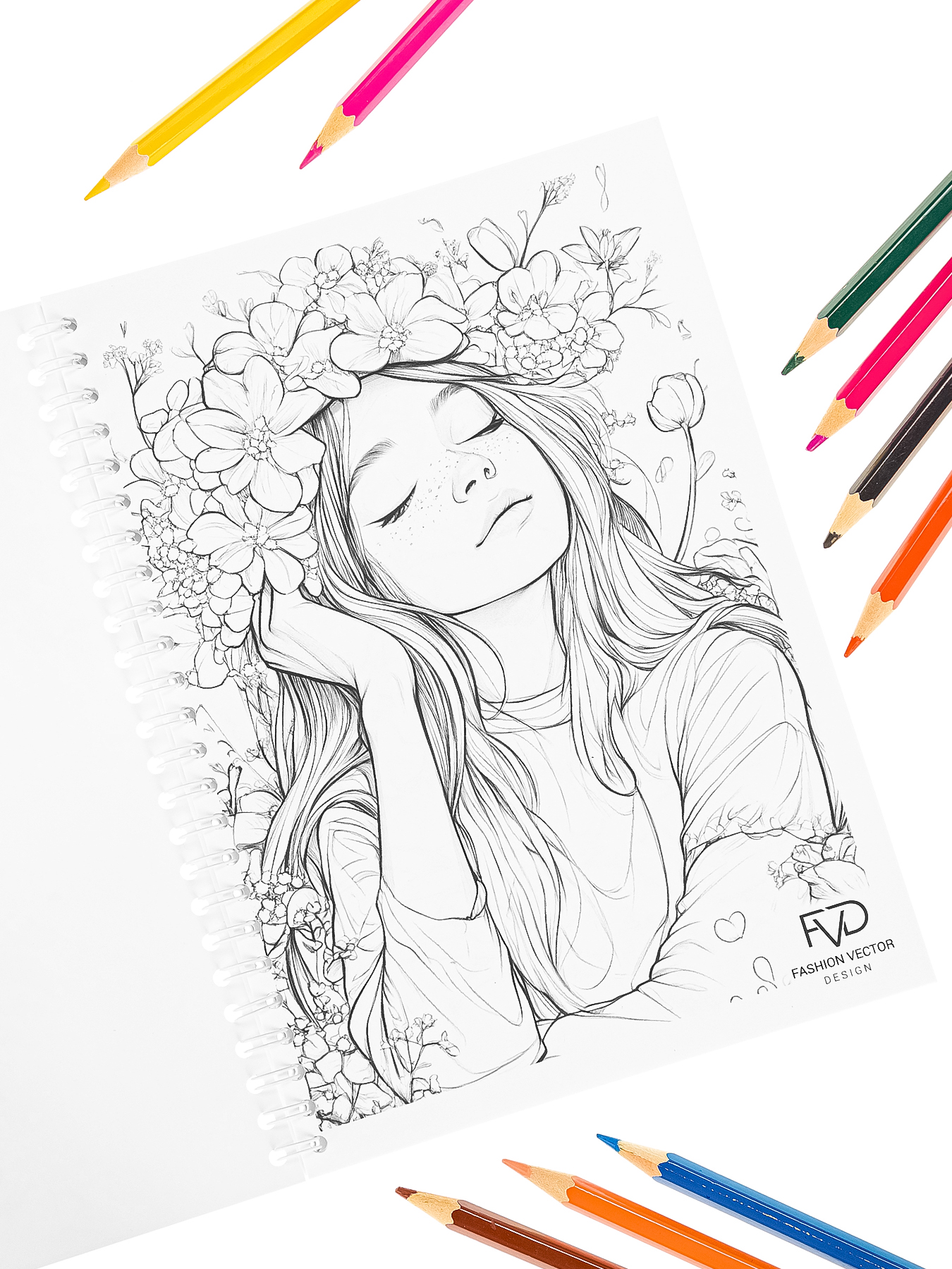 Раскраска Fashion Vector Design А5 30 листов Весенние цветы - фото 3