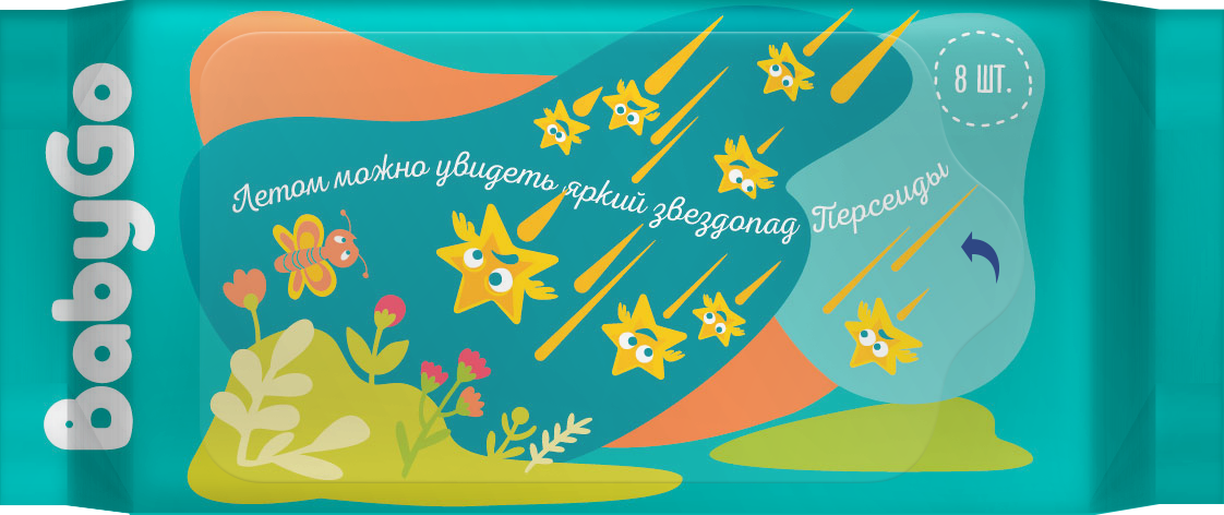 Влажные салфетки BabyGo антибактериальные 8 упак. 8 шт. - фото 2