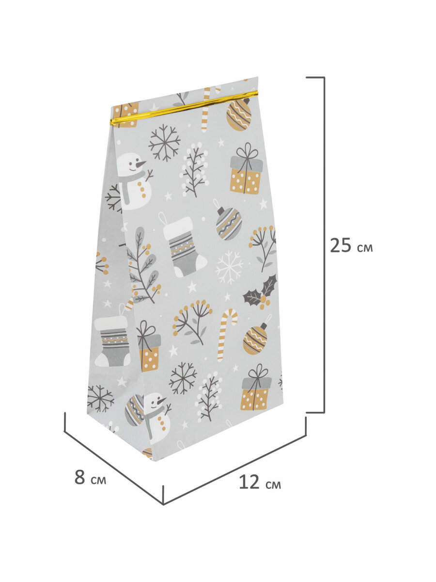 Пакет новогодний подарочный Золотая сказка набор 10 штук - фото 7