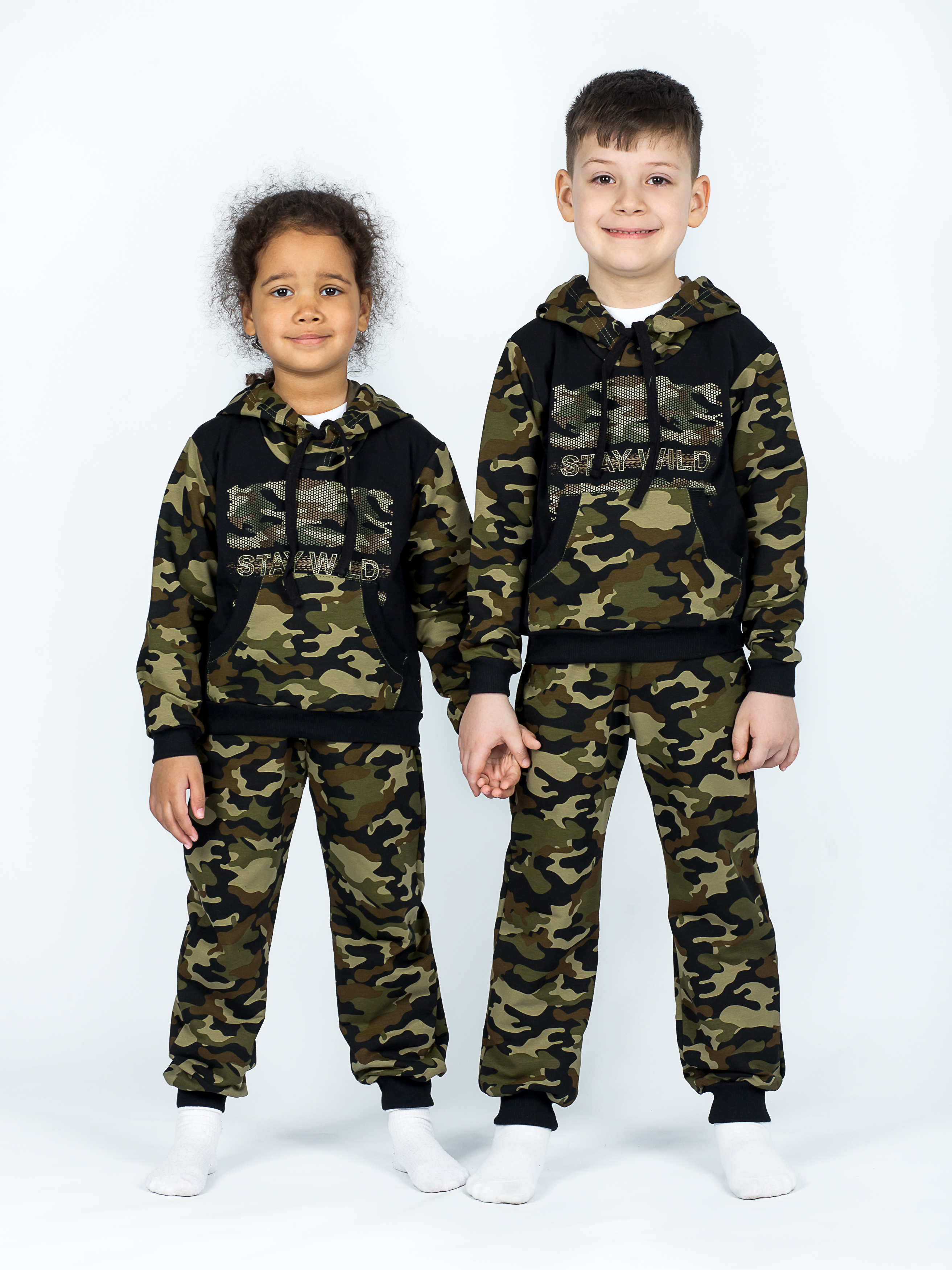 Костюм спортивный KiMMi Baby КБ-1308747 хаки черный милитари - фото 24