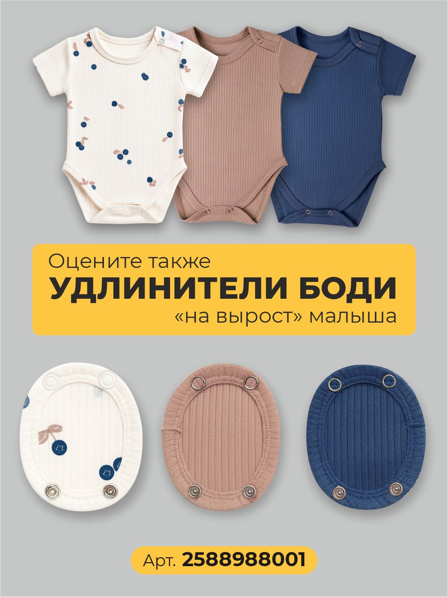 Боди 3 шт ШВЕЙНЫЕ ИСТОРИИ бодиголубика_кор - фото 6