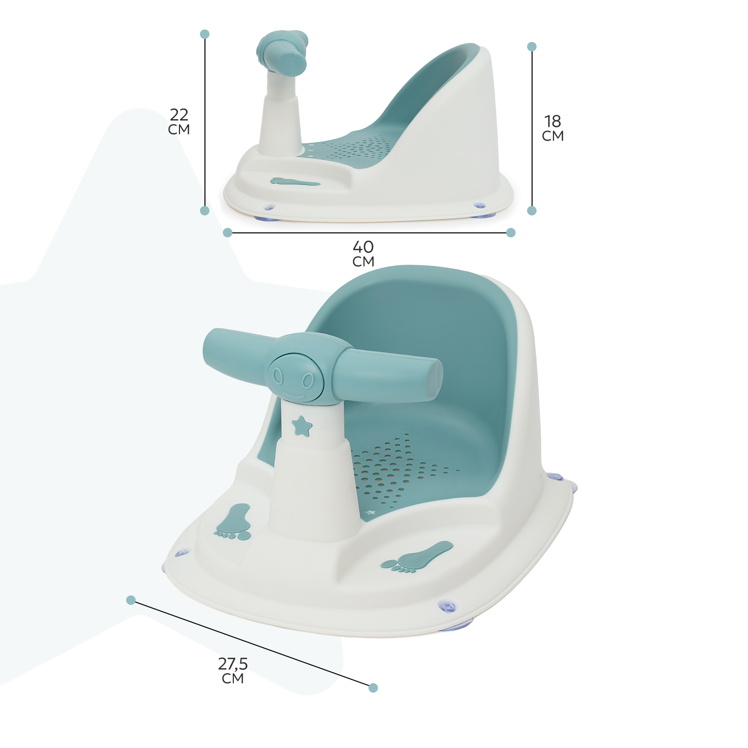 Сиденье для купания Babyton Bike синий - фото 3