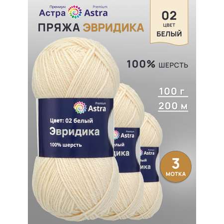 Пряжа шерстяная Astra Premium 100г 200м 3шт
