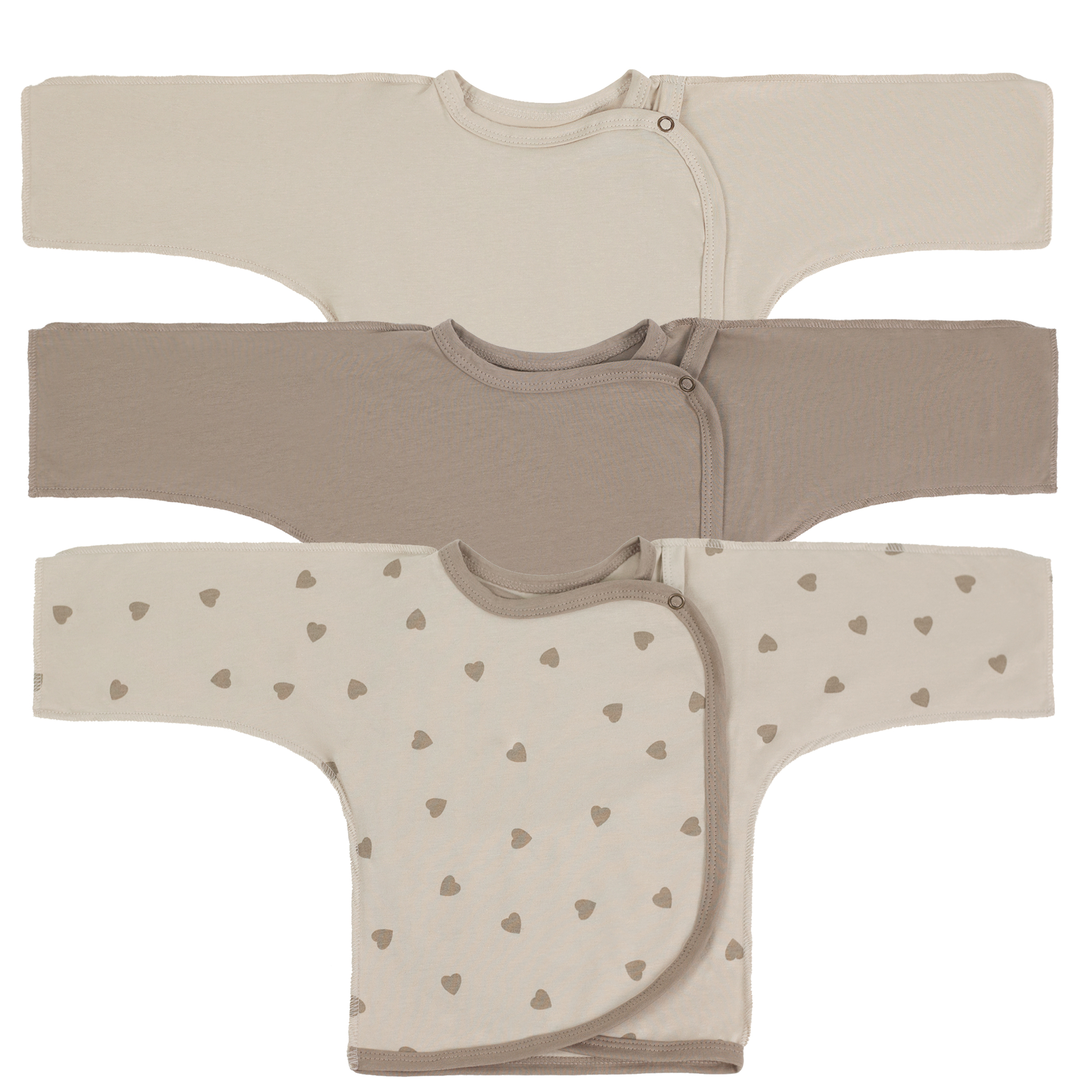 Распашонка 3 шт Фабрика Бамбук MU011013KNR/116MU/Шоколад_сердечки - фото 1