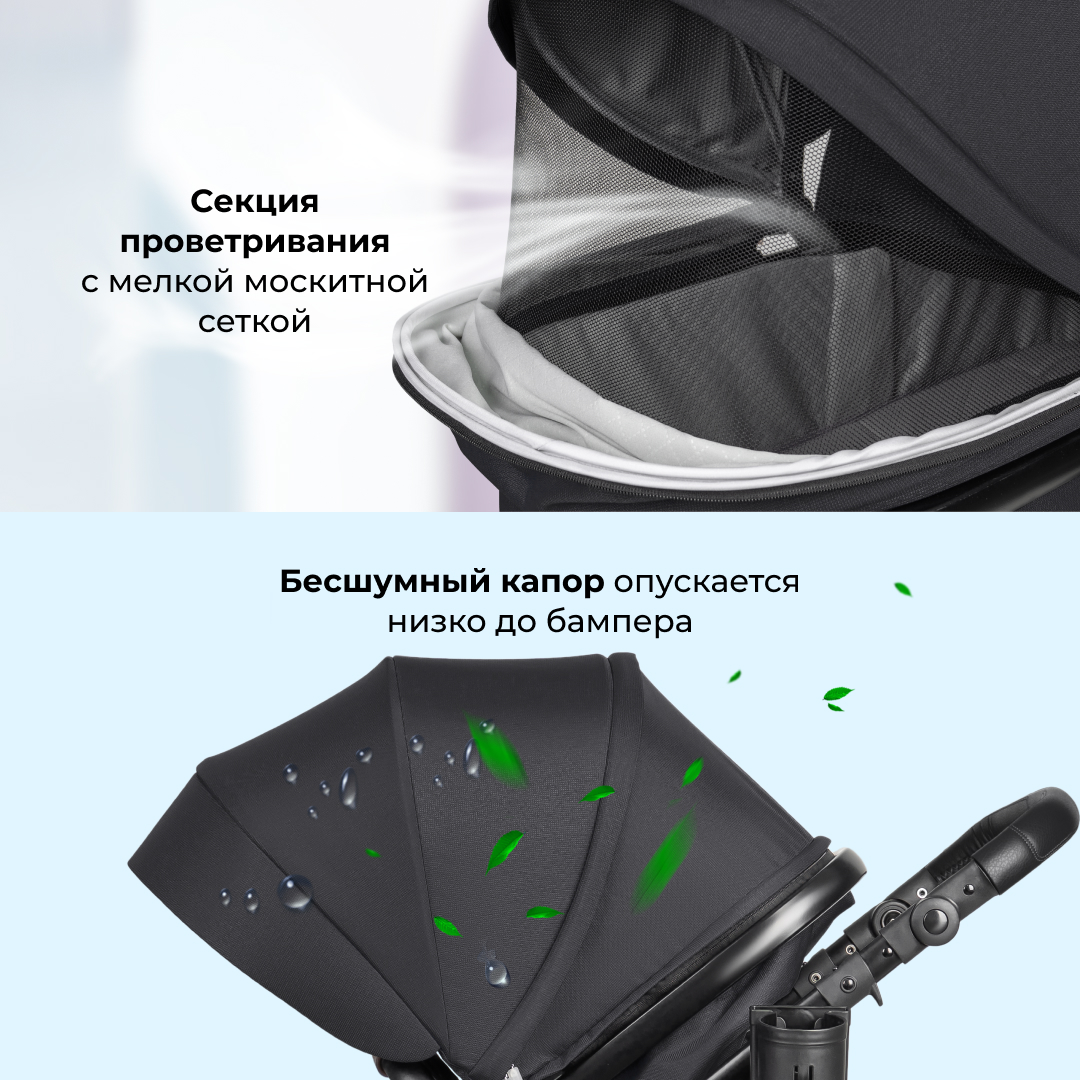 Коляска трансформер Aimile Original New Black черный - фото 6