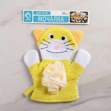 Мочалка Доляна Котик