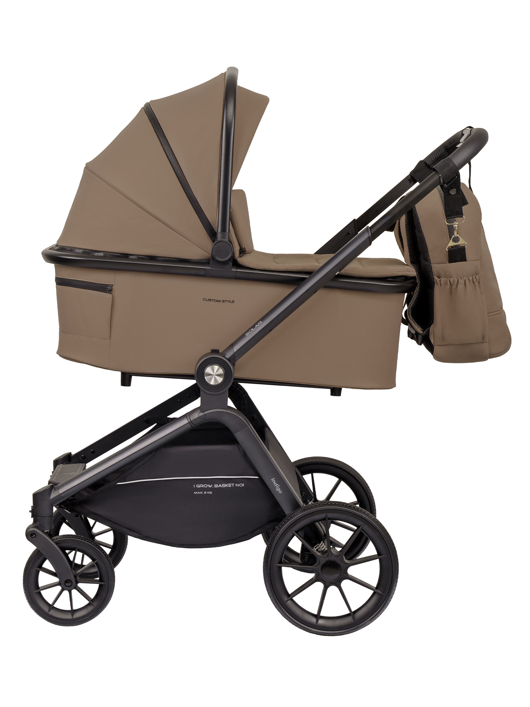 Коляска 3в1 Indigo Solar темно-бежевый - фото 3