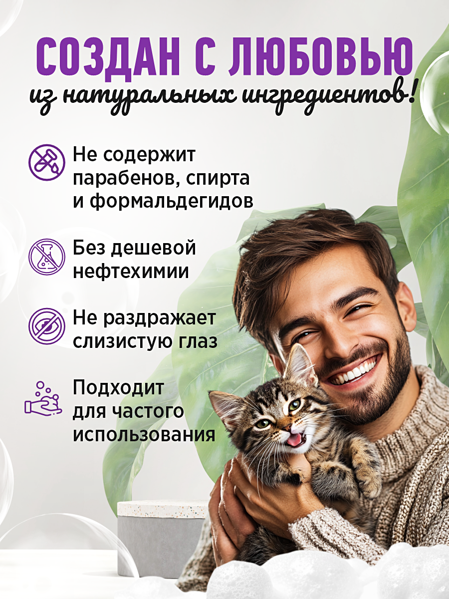 Шампунь для кошек и собак GOODR HAPPY ME от перхоти с климбазолом 400 мл - фото 6
