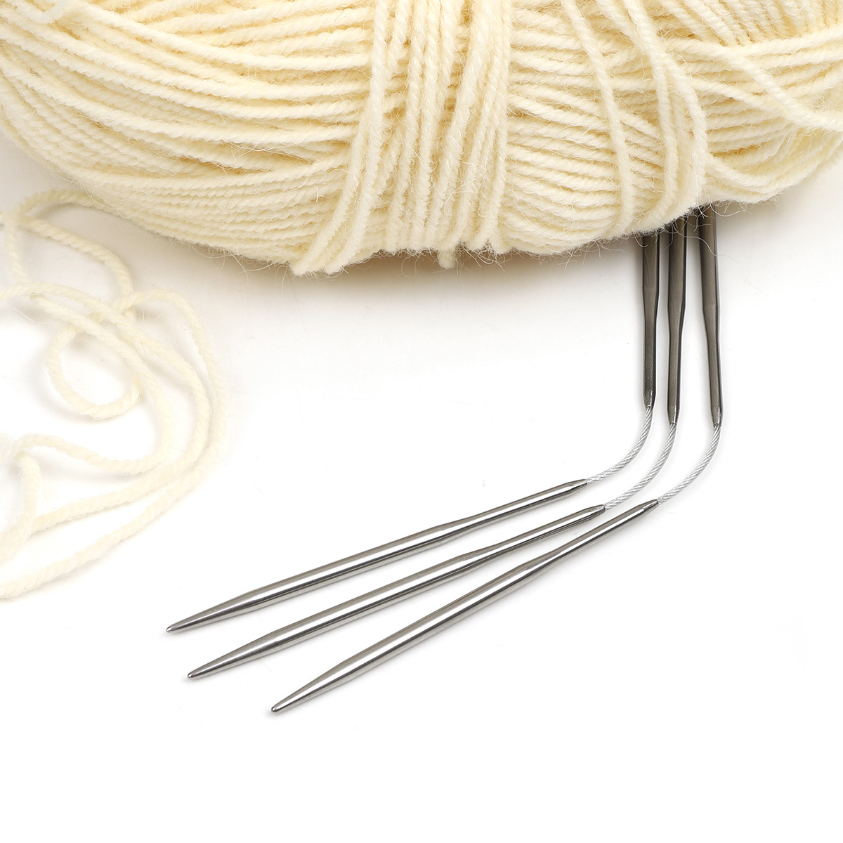 Спицы вязальные чулочные Maxwell гибкие с металлическим тросиком сталь d 4.0 мм 21 см 3 шт - фото 5