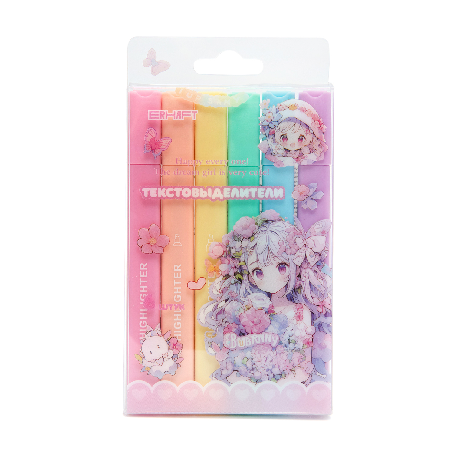 Текстовыделители Erhaft 6 шт. - фото 1