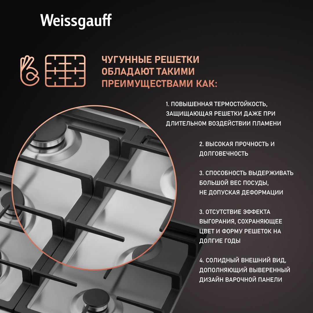 Варочная панель WEISSGAUFF HGG 641 XB - фото 5