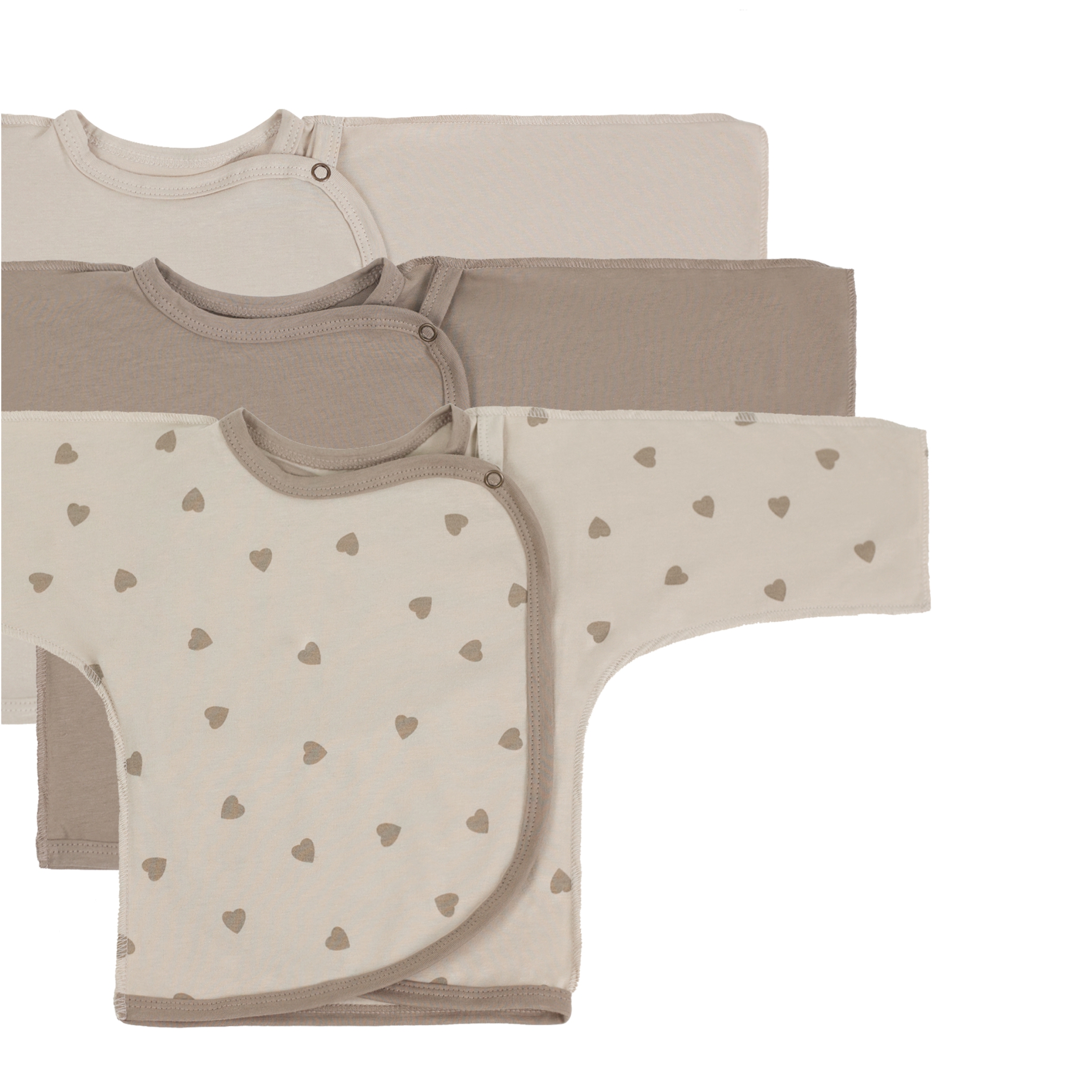 Распашонка 3 шт Фабрика Бамбук MU011013KNR/116MU/Шоколад_сердечки - фото 2