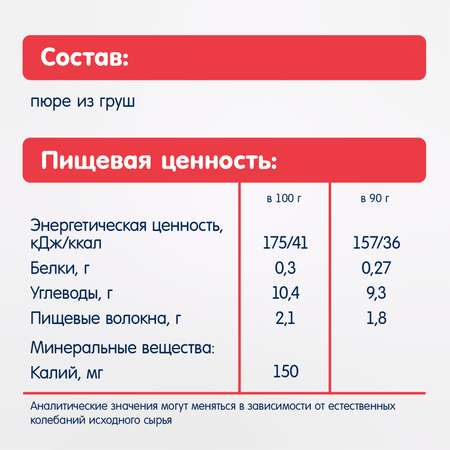Пюре Fleur Alpine Груша с 4 мес 90 г