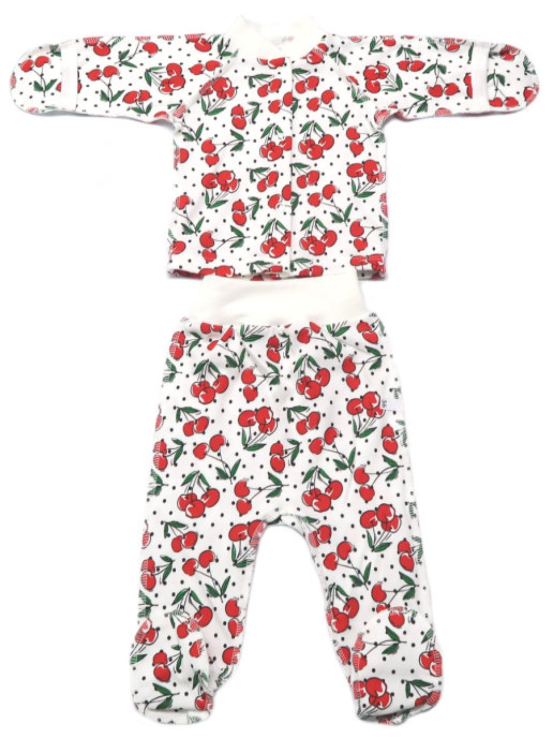 Кофточка и ползунки Рекантино 656-21 Белый Крассный - фото 1