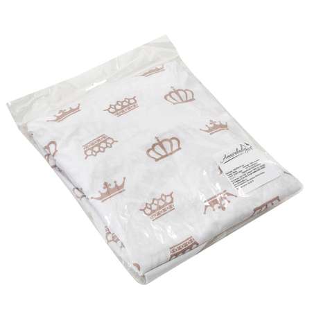 Простыня Amarobaby Короны на резинке Кофе
