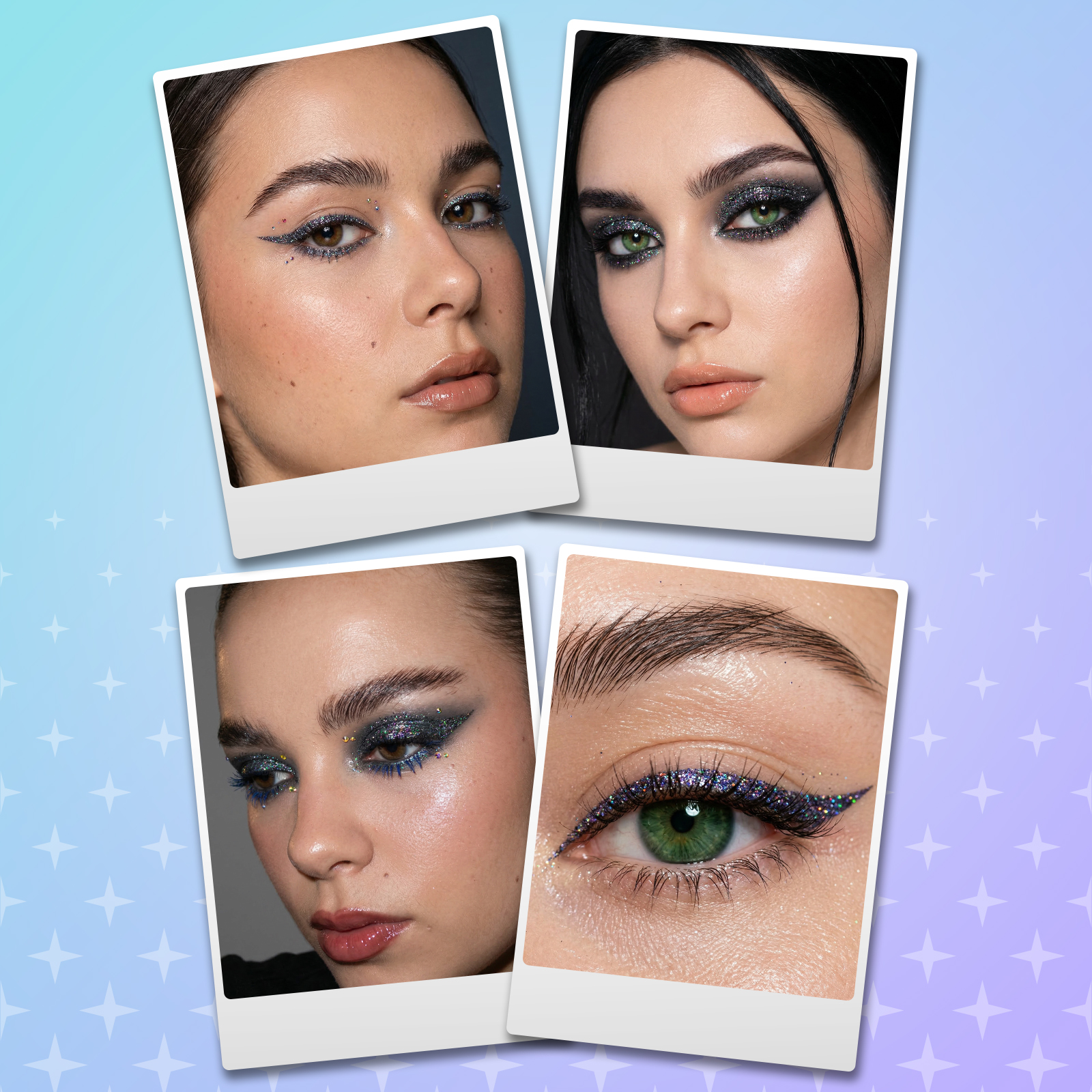 Жидкая глиттер подводка для стрелок ХОББИЛАБ с блестками синий графит с кисточкой - фото 6