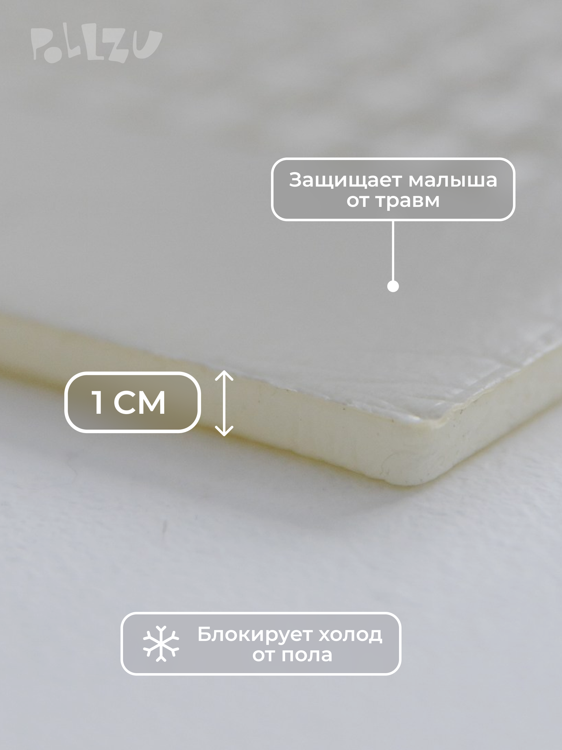 Детский складной коврик Pollzu Дино 1 см 150 x 180 см - фото 3