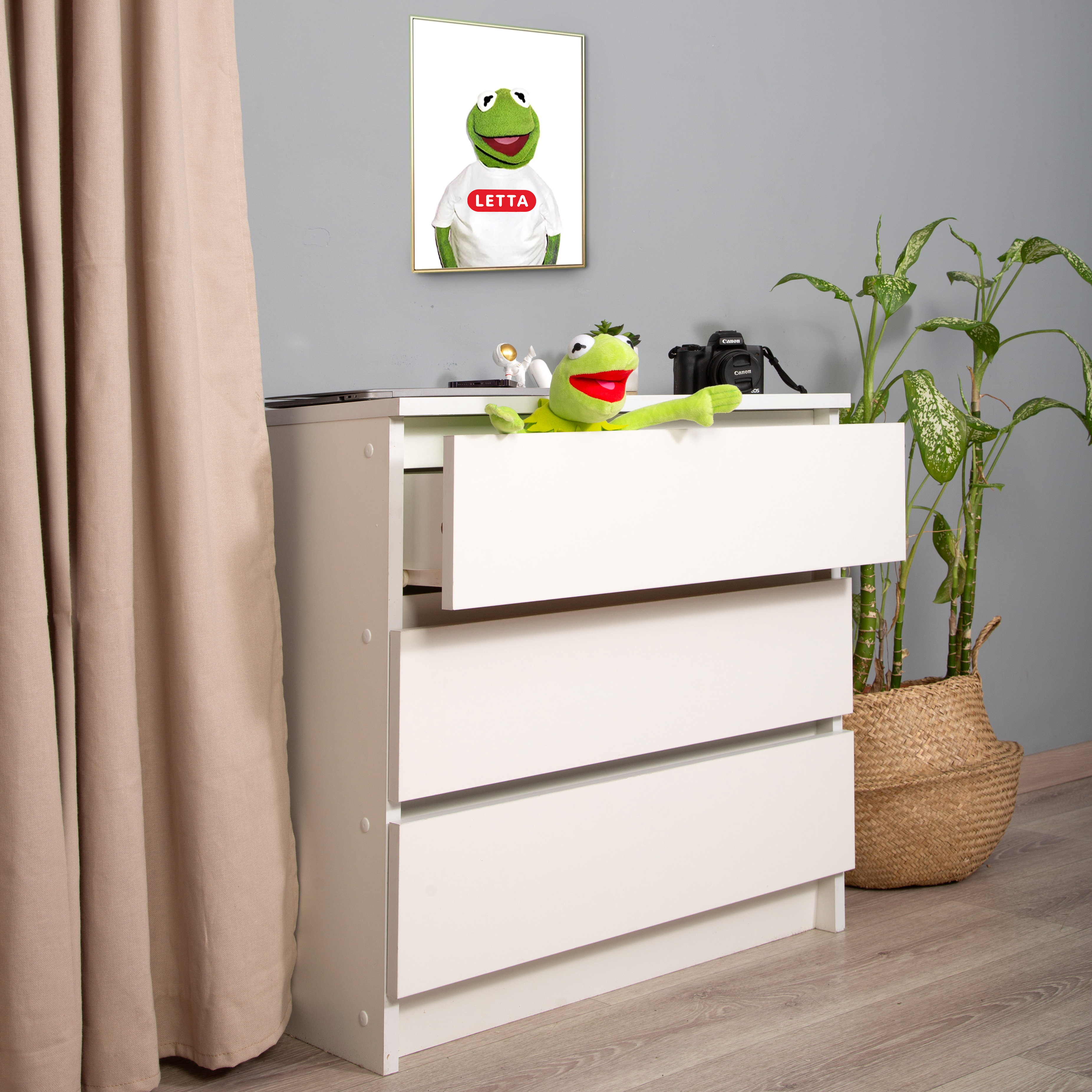 Комод LETTA City 3 ящика Цвет 18 Белый 700х675х354 - фото 10