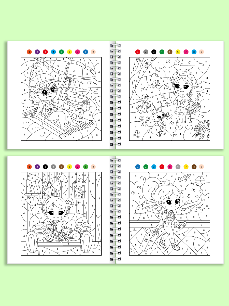 Раскраска по номерам Проф-Пресс 100 картинок. В мире чудес. 19х19 см - фото 8