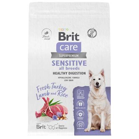 Корм для собак Brit Care 3кг взрослых всех пород с индейкой и ягненком