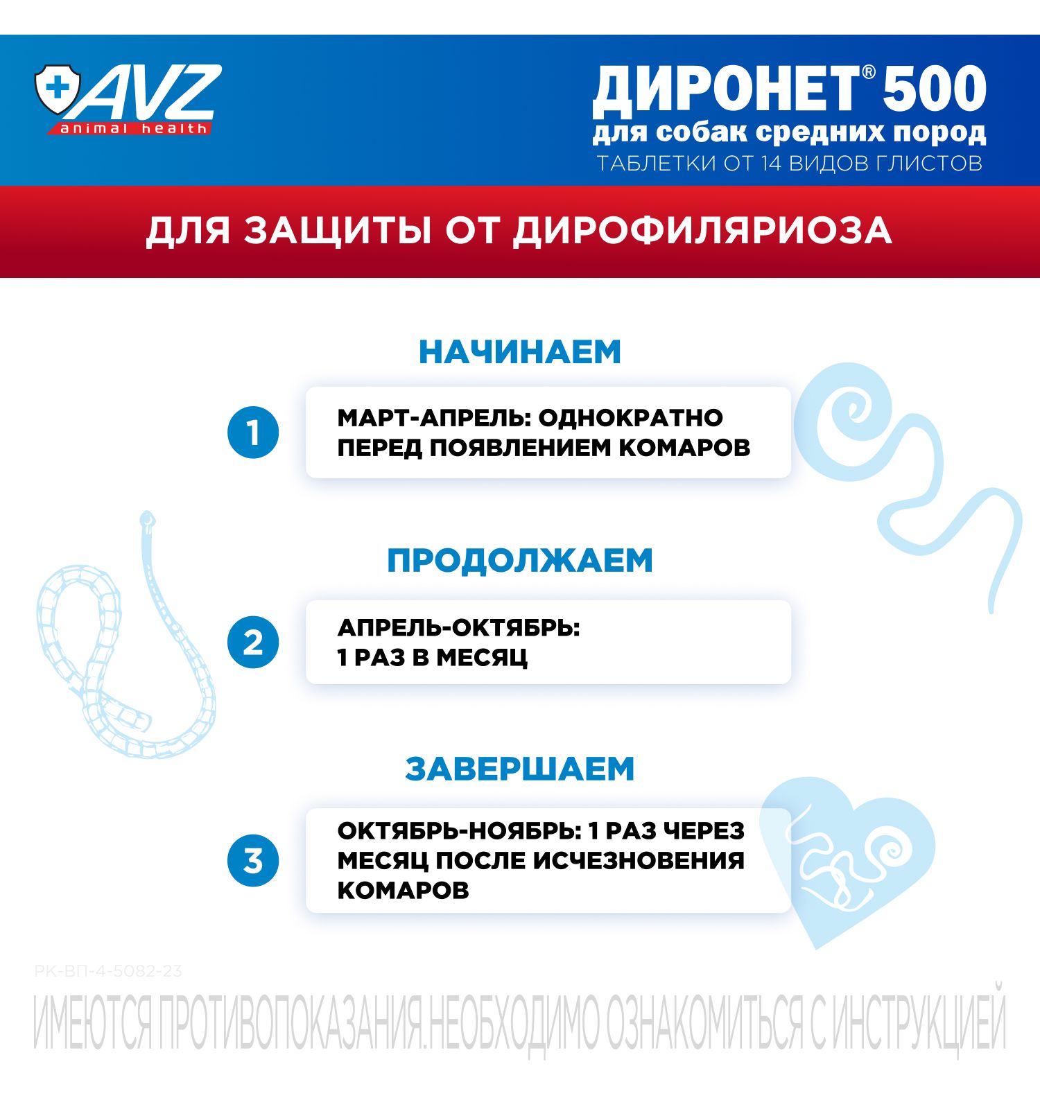Препарат для собак АВЗ Диронет 500 для средних пород 6таблеток - фото 8