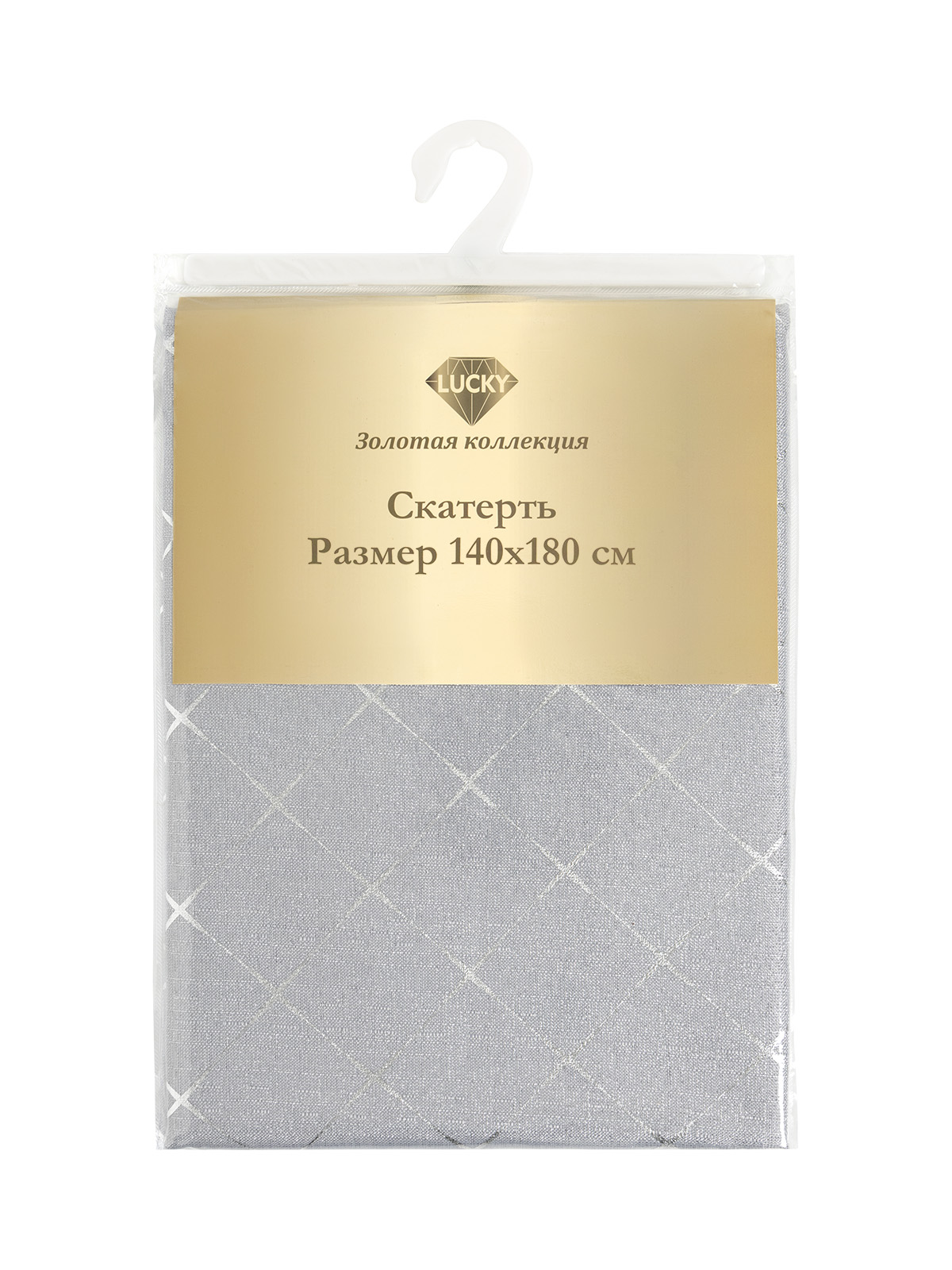 Скатерть LUCKY Золотая коллекция 140x180 см серебро E020216 - фото 5