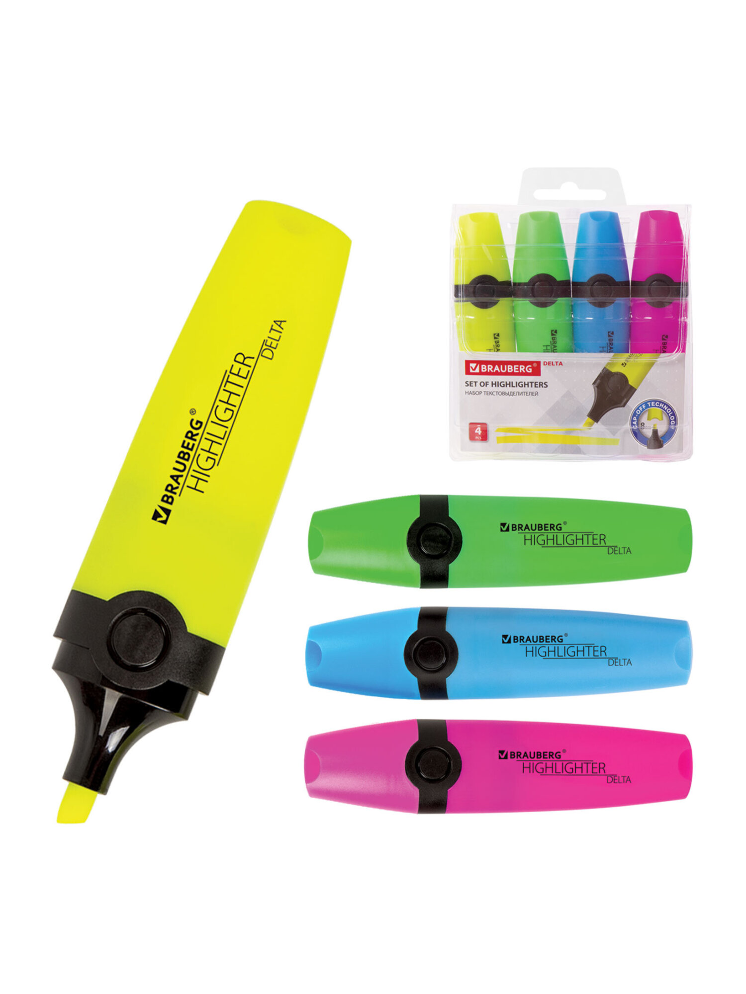 Текстовыделители Brauberg 4 шт. - фото 7