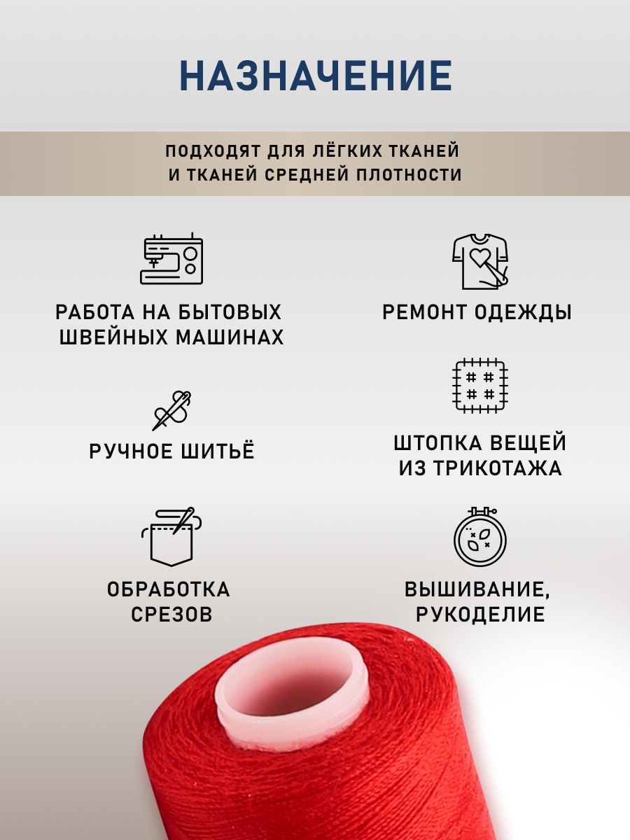 Нитки для шитья 40/2 Ассорти Bestex 365м 10шт - фото 3