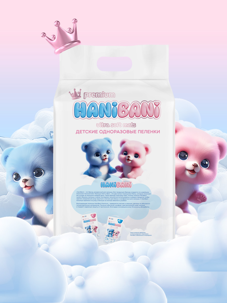 Пелёнки одноразовые HANIBANI 60х60 см 30 шт. - фото 7