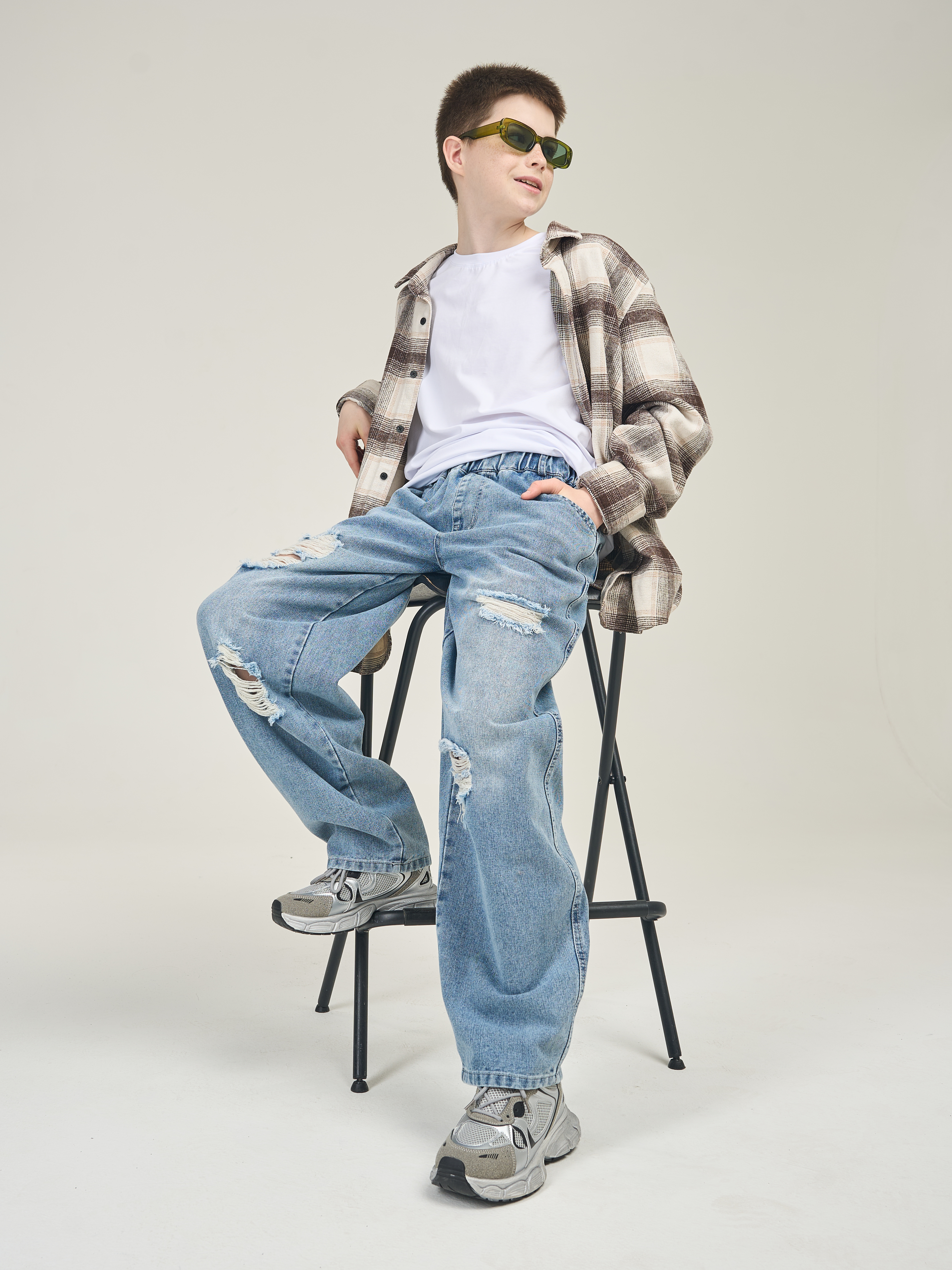 Джинсы-багги СИНИЙ МИР R142-IL - фото 15