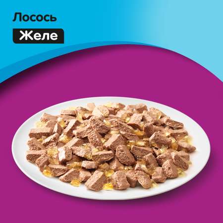 Корм влажный для кошек Whiskas 85г желе с лососем пауч